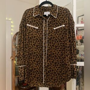 Highline Collective leopard print button down size medium